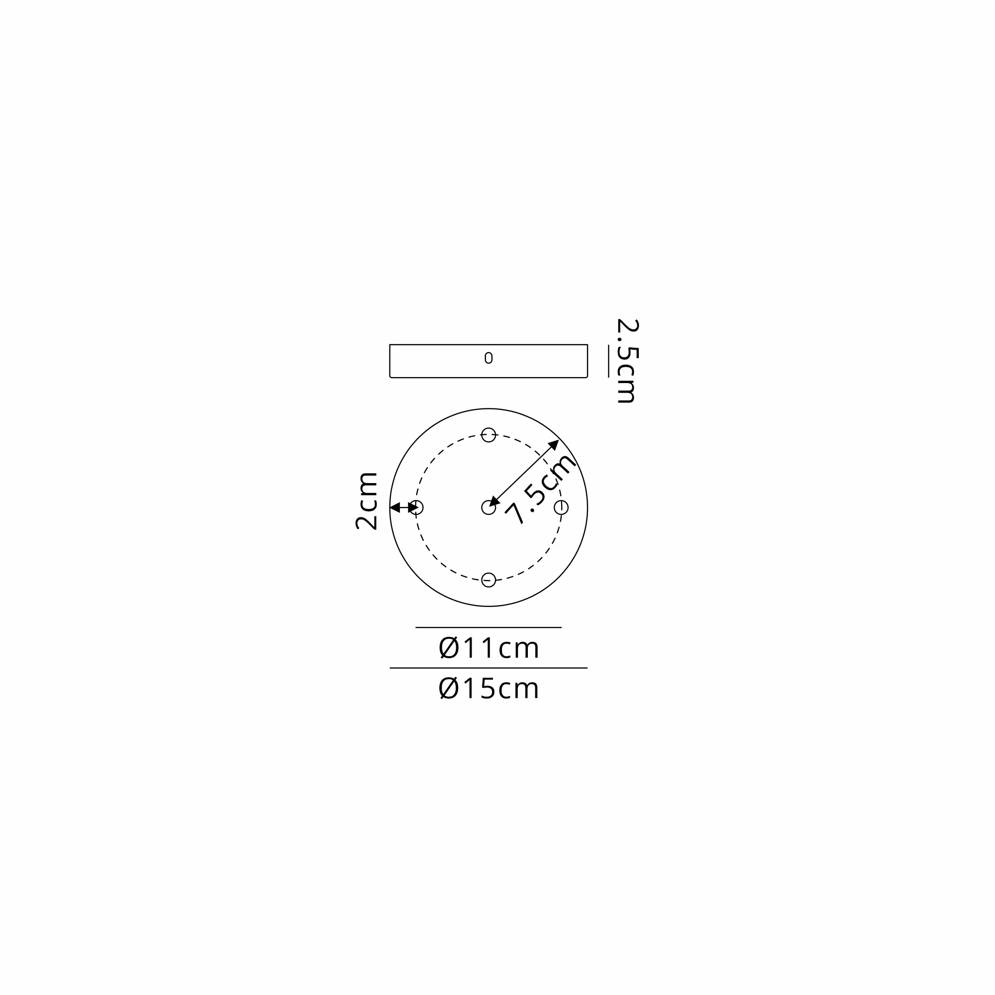 Hayes 5 Hole 15cm Round Ceiling Plate Satin Black D0828BL  Deco Hayes Black